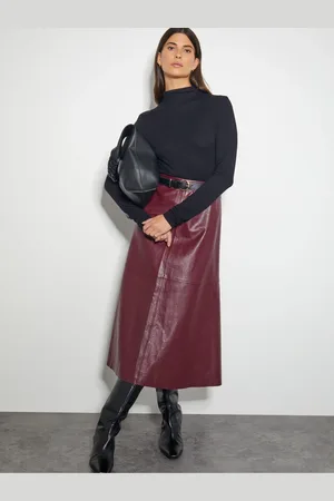 Monsoon Pippa Faux Leather Midi Skirt40