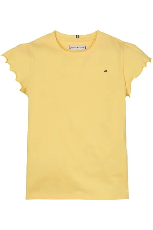 Tommy Hilfiger Dopasowana bluzka z falbanką i krótkim rękawem166168 cm