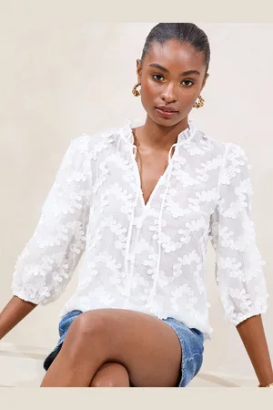 Lipsy London 3/4 Sleeve 3D Fabric Blouse38
