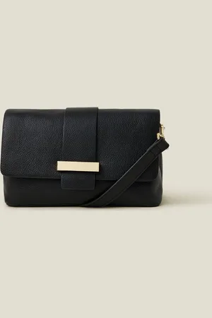 Accessorize Leather Metal Bar Cross-Body BagJeden