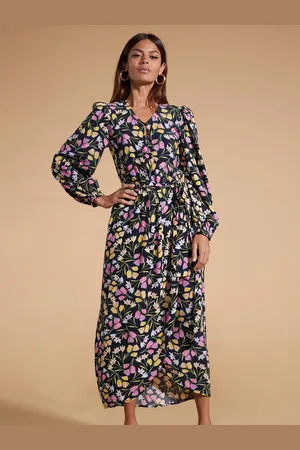 Dancing Leopard Mabel Midaxi Mock Wrap Black Dress34