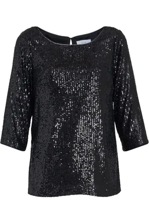 Gina Bacconi Flora Sequin Tunic Black BlouseXL