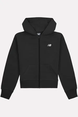 New Balance Small Girls Brush Back Logo Zip Hoodie9