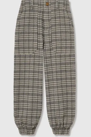 Reiss Annika Check Woven Joggers11