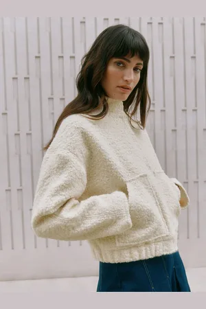 Albaray Cream Curly Bomber Jacket38