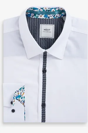 Next Single Cuff Trimmed Formal Oxford Shirt39cm R (UK 15.5 R)