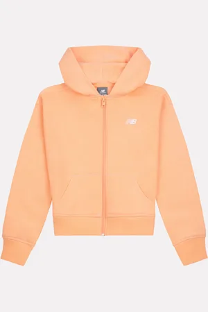 New Balance Small Girls Brush Back Logo Zip Hoodie8
