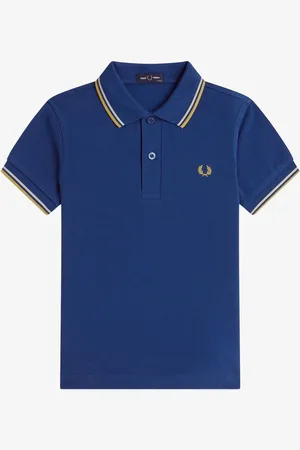 Fred Perry Kids Cobalt Blue Twin Tipped 100% Cotton Polo Shirt9