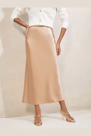 Lipsy London Satin Bias Cut Midi Skirt36