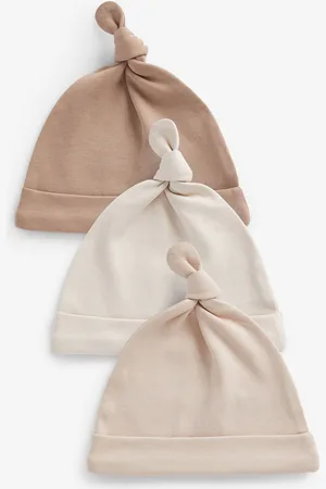 Next 3 Pack 100% Cotton Tie Top Baby Hats (0-12mths)Do 3 miesięcy (50