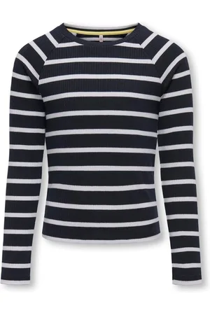 ONLY Blue Long Sleeve Jersey Stripe Ribbed Top110116 cm
