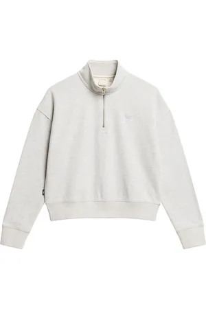 Superdry Glacier Grey Marl 100% Cotton Essential Half Zip Sweatshirt42