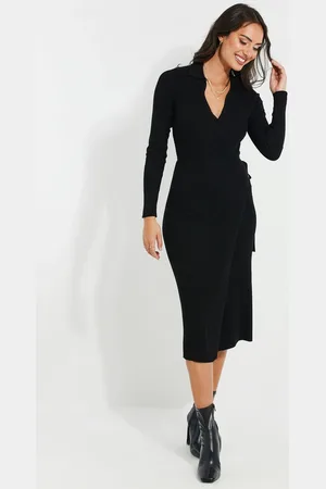 Threadbare Ribbed Wrap Dress40