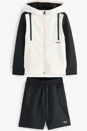 HUGO BOSS Logo Zip Up Hoodie And Shorts Set116122 cm