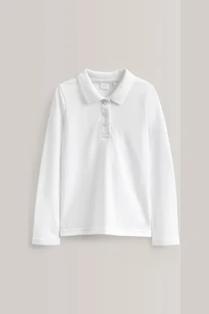 Next Szkolne koszulki polo z długim rękawem, 100% bawełny, 5 sztuk w opakowaniu zbiorczym (3-16 lat)12 lat (152 cm)