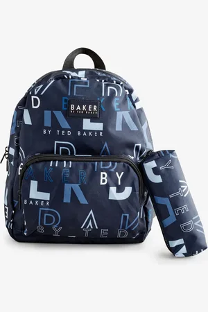Ted Baker Boys Back to School Navy Print Backpack with Pencil CaseJeden