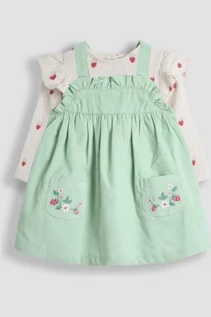 JoJo Maman Bébé 2-Piece Frill Sleeve Top & Pinafore Set7480 cm