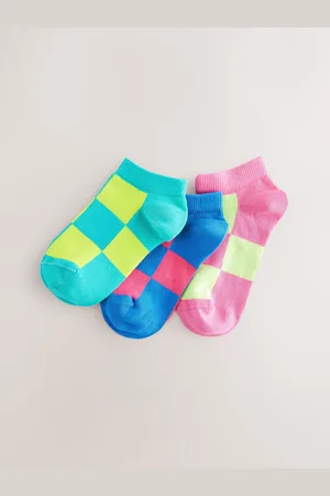 Next Cotton Rich Checkerborad Trainers Socks 3 PacksUK 6