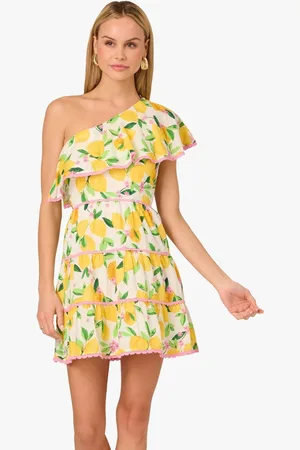 Adrianna Papell Adrianna By Yellow Printed Short Dress34