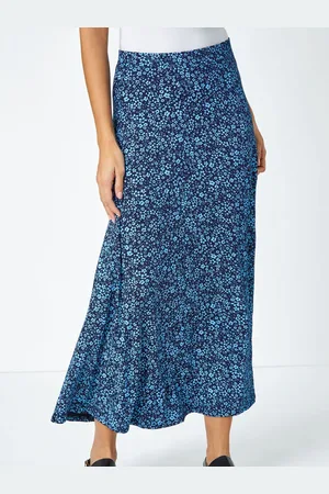 Roman Ditsy Floral Stretch Midi Skirt42