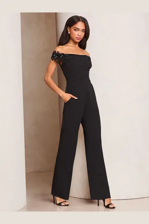 Lipsy London Embelished 3D Floral Trim Bardot Jumpsuit44
