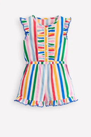 Boden Button Through Ruffle 100% Cotton Playsuit98104 cm