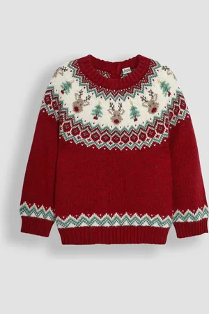 JoJo Maman Bébé Sweter świąteczny ze wzorem skandynawskim i motywem renifera6