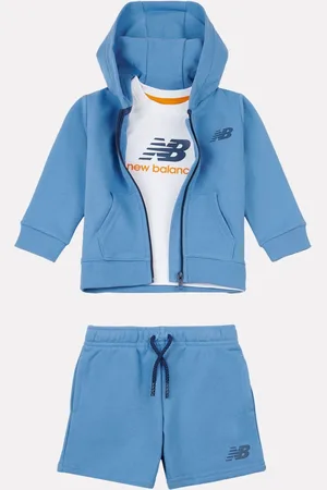 New Balance Kids Zip Thru Hoodie 100% Cotton T-Shirt & Shorts Set110116 cm