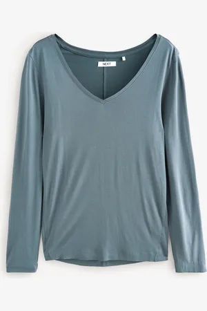 Next Print Slouch V-Neck Long Sleeve T-ShirtXL regularny