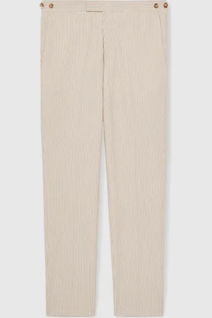 Reiss Bay Seersucker Slim-Fit Suit Trousers32 R