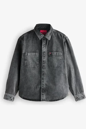 HUGO BOSS Patch Pockets Oversized Fit Denim ShirtL