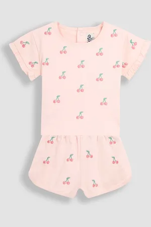 JoJo Maman Bébé Embroidered Frill T-Shirt and Shorts Set 2 Piece8086 cm