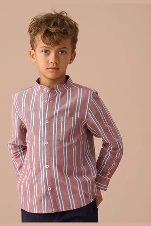 Angel & Rocket Benny Mandarin 100% Cotton Stripe Shirt4 lat (104 cm)