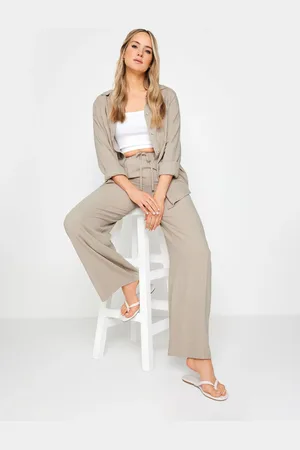 Long Tall Sally Linen Tie Waist Trousers46 L34