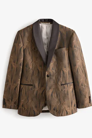 Next Slim Fit Gold Jacquard Tuxedo Suit Jacket60 Regular (UK 50 R)