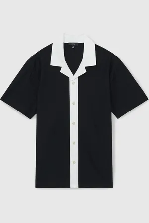Reiss Aster Cotton Textured Colour-Block ShirtX-Large