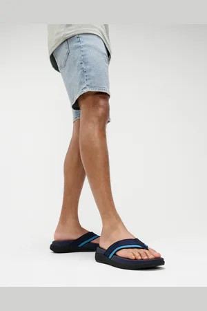 FitFlop Mens Blue F-mode Go Tonal-Edge Webbing Toe-Post SandalsEU 41 (UK 7)