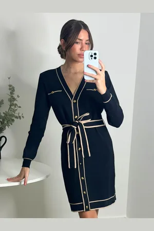 Style Cheat Calla Contrast Tipping Short Knit Dress38