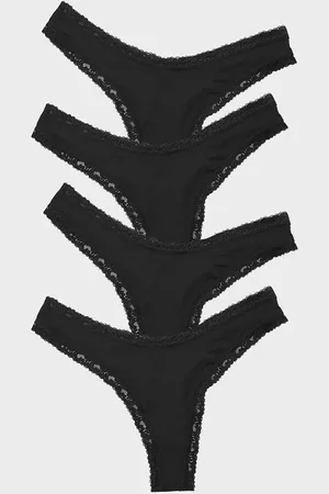 Stripe & Stare Thong Knickers 4 PackM