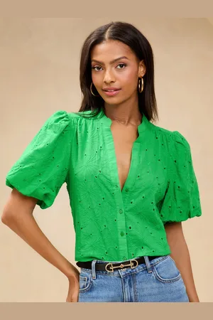 Lipsy London Brodierie Puff Sleeve Blouse38