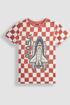 JoJo Maman Bébé Nasa Graphic Print Checkerboard T-Shirt98104 cm