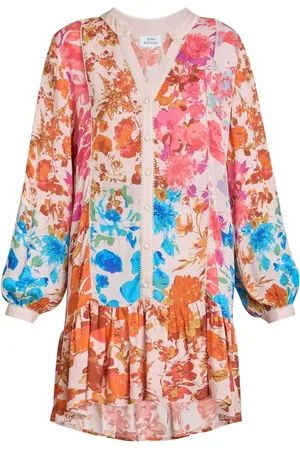 Gina Bacconi Millie Short Floral Print Shirt DressX-Large