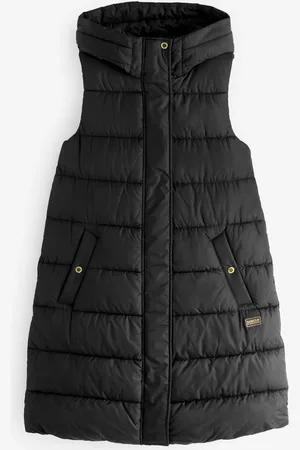 Barbour Greyson Long Length Baffle Quilt Black Gilet36