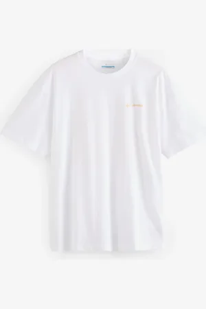 Columbia Butte Graphic Print 100% Organic Cotton White T-ShirtXXL
