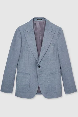 Reiss Warner Linen Single-Breasted Slim Fit Suit Blazer40 R