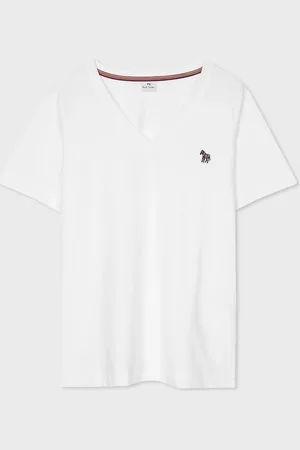 Paul Smith V-Neck Zebra Logo 100% Organic Cotton T-ShirtL