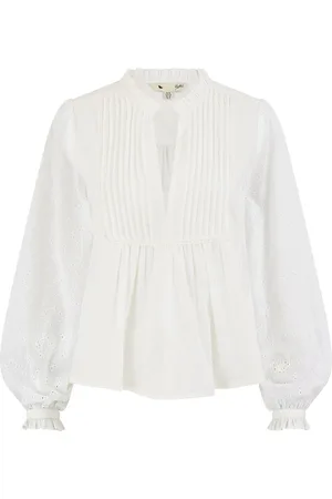 Yumi Pleated Bib 100% Cotton Blouses40