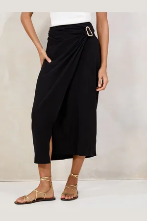 Lipsy London Kopertowa spódnica midi z odrobiną lnuEU 34 (UK 6)