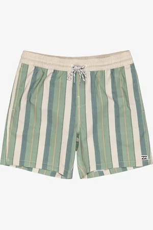 Billabong Green Sundays Stripe Logo Swim ShortsXL