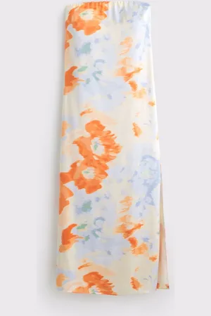 Abercrombie & Fitch Blue Strapless Floral Maxi DressXL